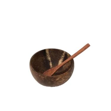 Imagem de Tigela de Coco Natural Big 500ml com Colher de Madeira – Bowl Ecológico Artesanal para Açaí, Smoothies, Saladas e Decoração