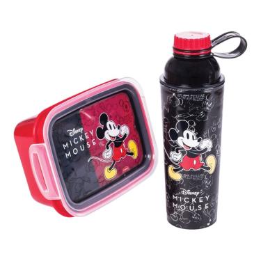 Imagem de Kit Garrafa 600ml e Marmita 850ml Mickey Mouse - Plasútil