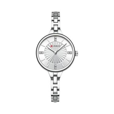 Imagem de Relógio De Quartzo Feminino CURREN 9097 Em Ouro E Prata, Casual, À Pro