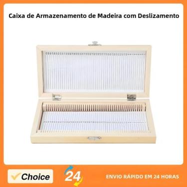 Imagem de Caixa De Armazenamento De Lâminas De Microscópio De Madeira Para 50 Pe