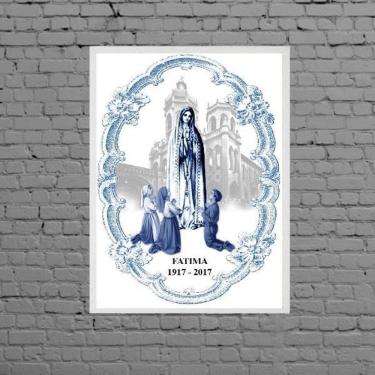 Imagem de Quadro Nossa Senhora de Fátima 33x24cm - com Vidro