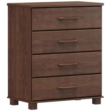 Imagem de Cômoda Para Quarto Closet 4 Gavetas Madeira Maciça Zahav F06 Café - Lyam Decor