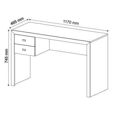 Imagem de Mesa com 2 Gavetas para Escritório Home Office ME4123 MDP Amendoa - Gran Belo