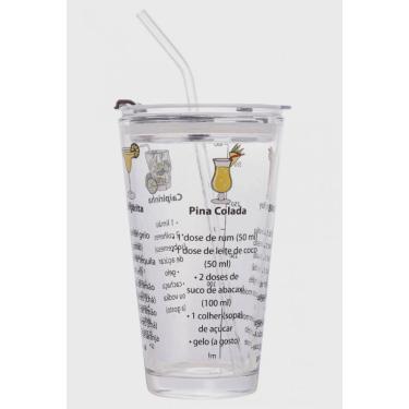 Imagem de Copo de Vidro para Drink com Canudo Personalizado 450ml Lyor