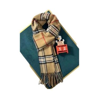 Imagem de Cachecol Feminino De Caxemira Quente Xadrez Pashmina Luxuoso Design De