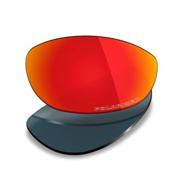 Imagem de Mryok Lentes de reposição ultra polarizadas para óculos de sol Oakley Wind Jacket, HD Polarized, proteção UV, resistente a impactos e ajuste perfeito - Vermelho fogo