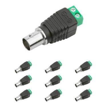 Imagem de Kit 10 Plug BNC Fêmea com Borne Conector CFTV Segurança - TEBERA  SB