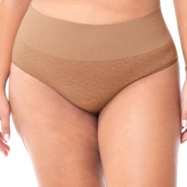 Imagem de Calcinha Biquíni Plus Jacquard sem Costura Amêndoa - Zee Rucci, G3