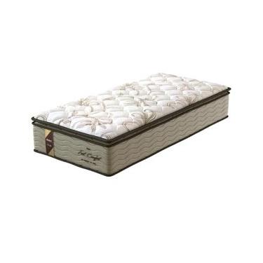 Imagem de Colchão de Solteiro Probel Fort Comfort D40 com Molas Prolastic e Pillow Top 34x88x188 - Branco/Bege