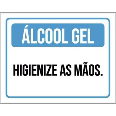 Imagem de Kit 5 Placas Sinalização - Álcool Gel Higienize As Mãos - Sinalizo