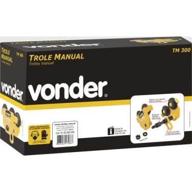 Imagem de Trole manual 3,0 toneladas largura 100-203mm tm300 - Vonder