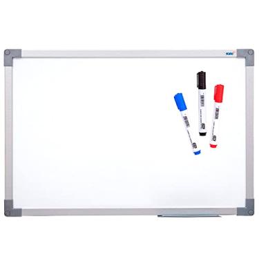 Imagem de Kit Quadro Branco Uv Moldura Mdf Revestido Aluminio Soft STALO, 80x60