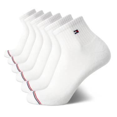 Imagem de Tommy Hilfiger Men?s Athletic Socks ? Cushion Quarter Cut Ankle Socks (6 Pack), Size Sh...