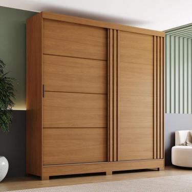 Imagem de Guarda Roupa Solteiro 2 Portas de Correr 3 Gavetas B352 Briz Cinamomo