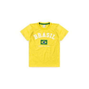 Imagem de Camiseta Brasil Infantil Unissex Amarelo Convocado para o Hexa - Molek