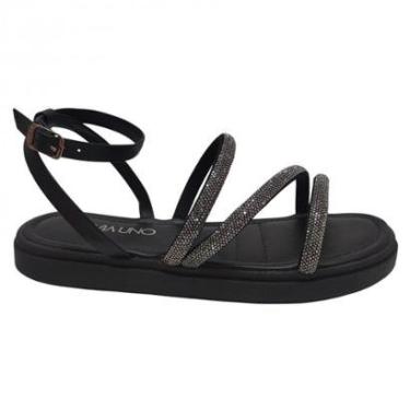 Imagem de Sandália Casual Feminina Com Strass Via Uno 885002-Feminino