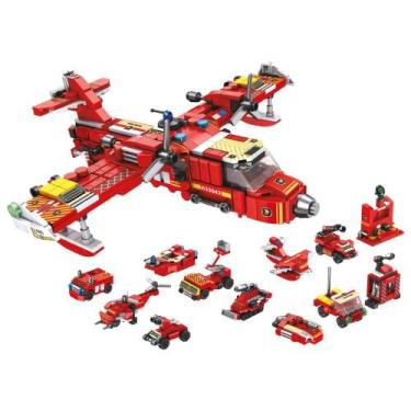 Imagem de Blocos de Montar Cubic 25 em 1 Brigada de Incêndio 572 Peças Multikids