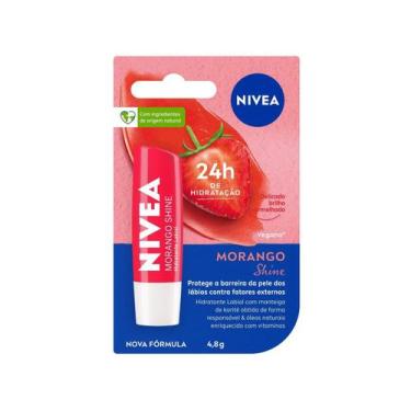 Imagem de Protetor Labial Morango Shine Nivea Bastão 4,8g, Vermelho, Morango, 1,