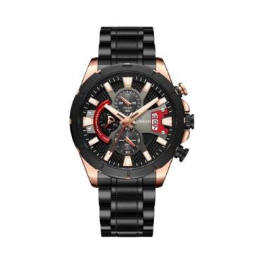 Imagem de Relógio Cronógrafo Luminoso Masculino CURREN Com Mostrador Grande, Rel