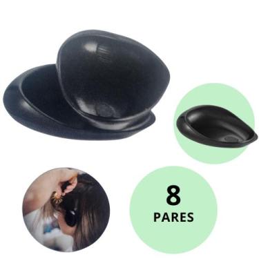 Imagem de Kit 16 Protetor de Orelha Silicone Cabelo Tintura Profissional Preto -