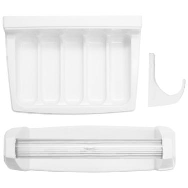 Imagem de Kit Banheiro Plástico Astra Saboneteira | Cabide | Papeleira Branco 3 Peças KB2C3