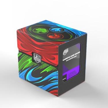 Imagem de Realm Guard TCG/MTG Commander 100+ caixa de baralho de arte com armazenamento (azul/verde/vermelho)