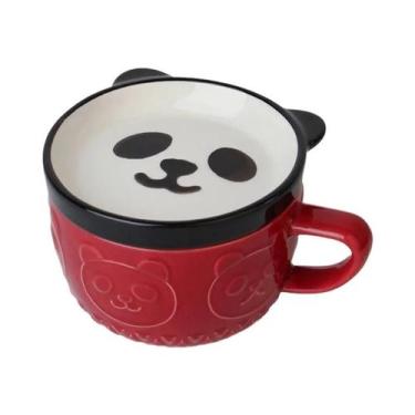 Imagem de Caneca De Cerâmica De Gato Fofo Com Tampa, Copo De Água/Leite/Aviada P