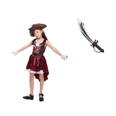 Imagem de Conjunto De Fantasia De Pirata Para Meninas, Fantasia De Halloween Do 