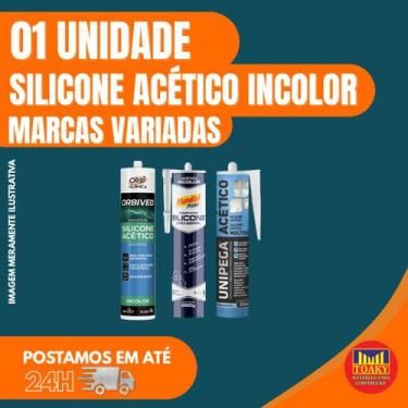 Imagem de Silicone Acético Incolor Vedação Alta Resistência  Kit 1 2 ou 3 Unidad