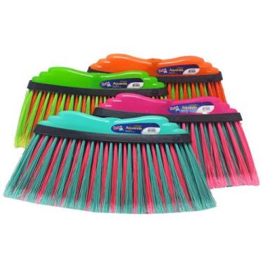 Imagem de Vassoura Aquarela Colorida Para Ambientes Internos e Externos Caixa Co