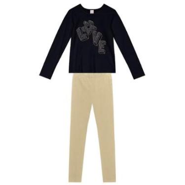 Imagem de Conjunto infantil menina floral com strass Brandili-Feminino