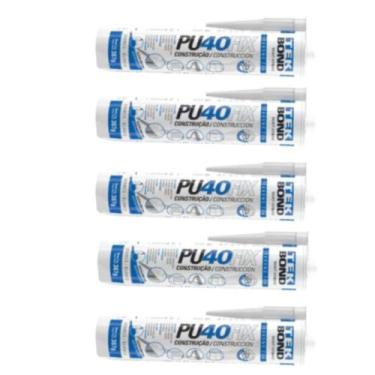 Imagem de Kit 5 selante poliuretano pu40fix cinza 387g tek - VONDER