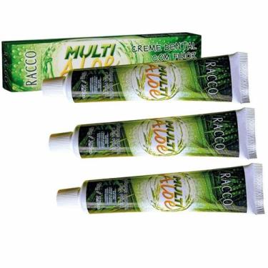 Imagem de Kit c/ 3 Creme Dental com Flúor Multi Aloe Vera Racco 90g
