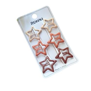 Imagem de Kit Presilhas Tic Tac de Estrela Coloridas  6 Unidades - - Pistache Ac