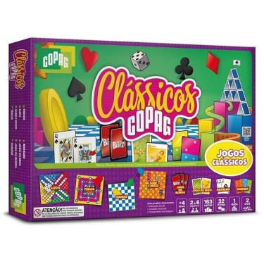 Imagem de Kit Jogo de Tabuleiro Clássicos com 8 Jogos Baralho Dominó Ludo Dama Mico Sobe e Desce Copag