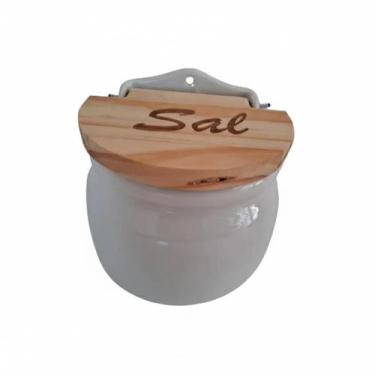 Imagem de Saleiro parede 1 kg porcelana branco gelo - M.A.S