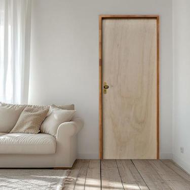 Imagem de Kit Porta de Madeira 210x60cm Batente 14cm Fechadura Golf Rodam Abertu