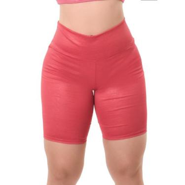Imagem de Short Bermuda Fitness Feminio E M Modas, P, Rosa