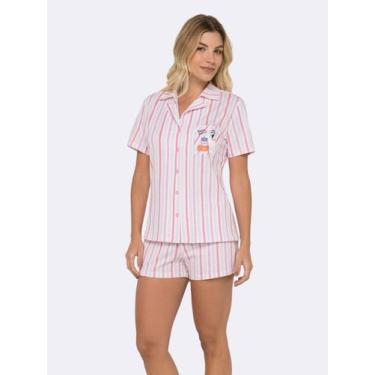 Imagem de Pijama Manga Curta Americano Dog Voyage, Branco, XG, Feminino