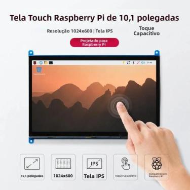 Imagem de Monitor De 7 Polegadas Para Raspberry Pi 4/3/2/B/B+/A+ Com Tela Sensív