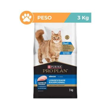 Imagem de Ração Pro Plan Longevidade Gatos Sênior 7+ 3kg - Purina