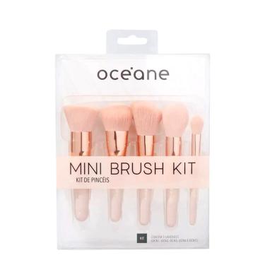 Imagem de Kit de Pincéis de Maquiagem Mini Brush Kit Multicolorido Cerdas Macias Design Estiloso Rosa Oceane