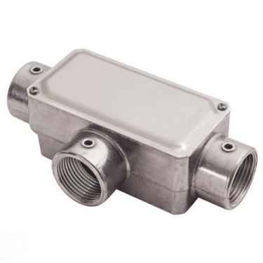 Imagem de Condulete fixo 1" tipo "T" - com tampa / rosca BSP / sem pintura - Tra