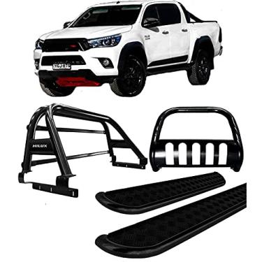 Imagem de Kit quebra mato+Estr Chapa+Santo Ant DUPLO Hilux 16/20 Preto