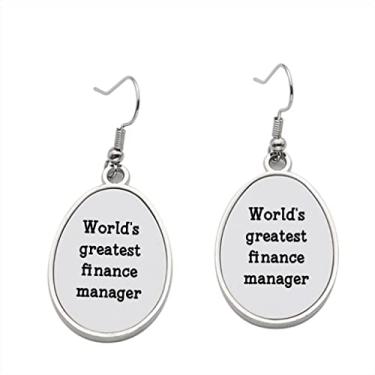 Imagem de Brinco World's Greatest Finance Manager – Brincos pendentes para meninas – Presente de festa de aniversário dos namorados, Metal, Sem pedras preciosas