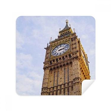 Imagem de Tecido de camurça Big Ben azul céu branco nuvens pano pano pano pano pano pano pano pacote com 2
