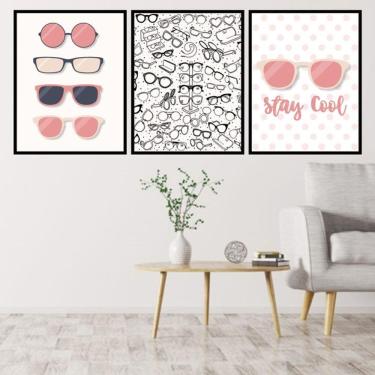 Imagem de Kit 3 Quadros Decorativos Óculos - Stay Cool