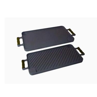 Imagem de Bifeteira Dupla Face Ferro Alça Silicone Preta 26x48 Cm