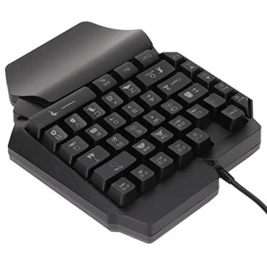 Imagem de Teclado mecânico para jogos com uma mão, teclado com uma mão Design ergonômico Luminoso à prova d'água 39 teclas antiderrapante para computador para celular