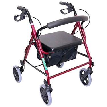 Imagem de Andador de Alumínio Idoso com Assento, Rodas, Regulagem de Altura e Cesta - Dilepé